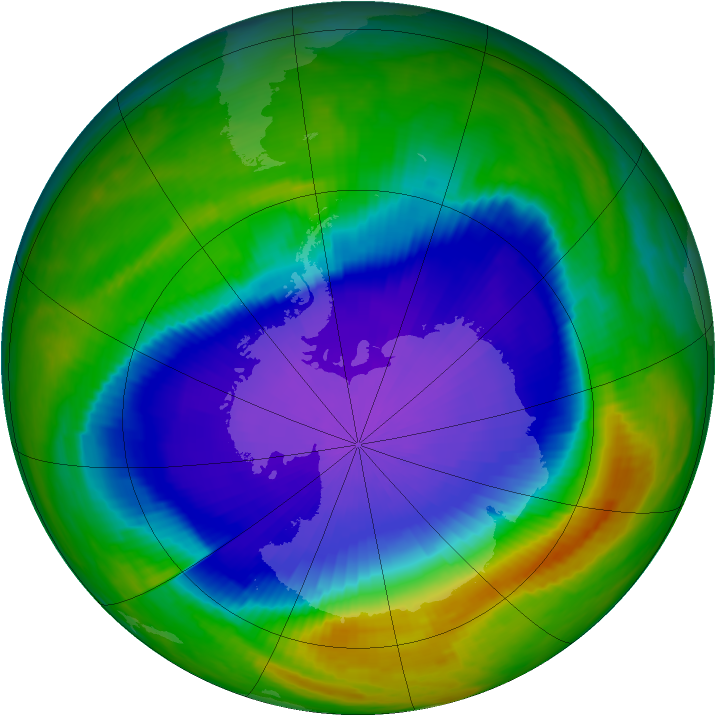 Antarctic ozone map for 07 October 1999